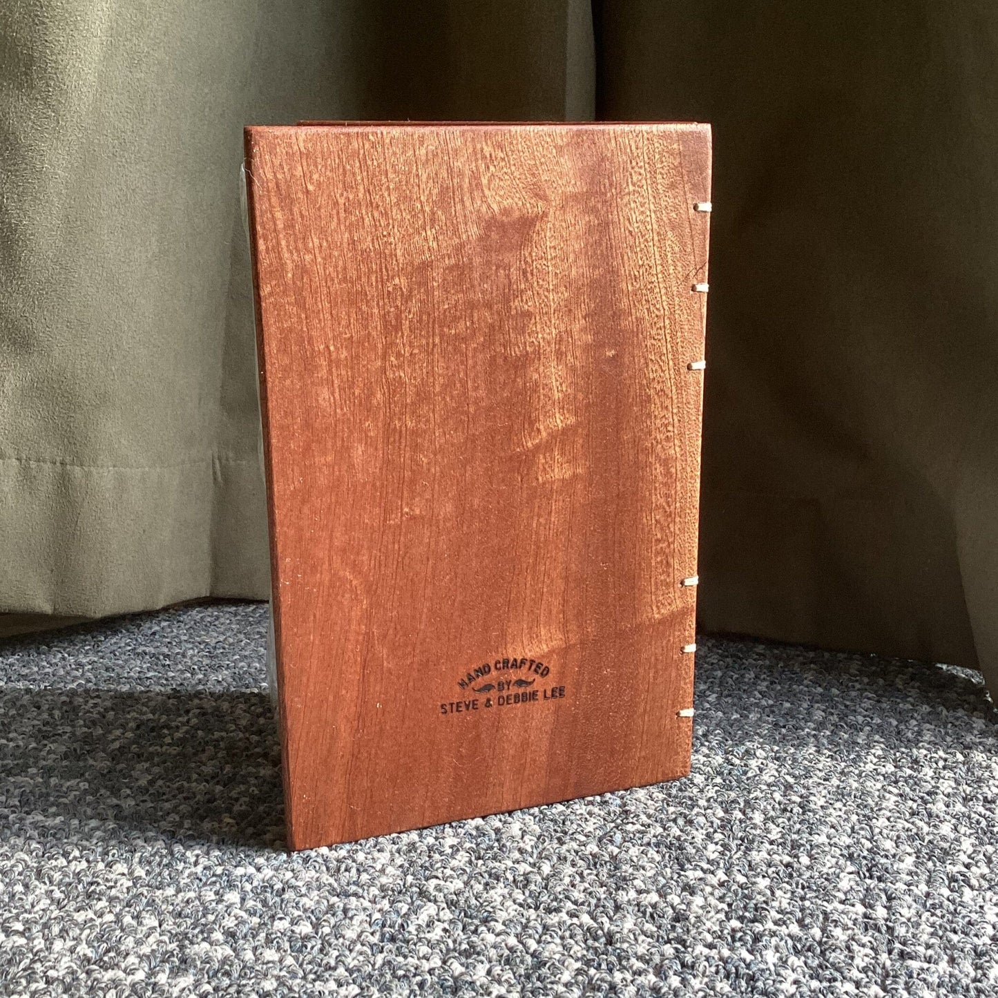 Engraved Personalized Journal, Bear, Canadian, Christmas Gift, Birthday gift, Sapele (Mahogany), Coptic Stitched Custom Carved Journals, Guest Books, Journals and Notebooks 8th Line Creations