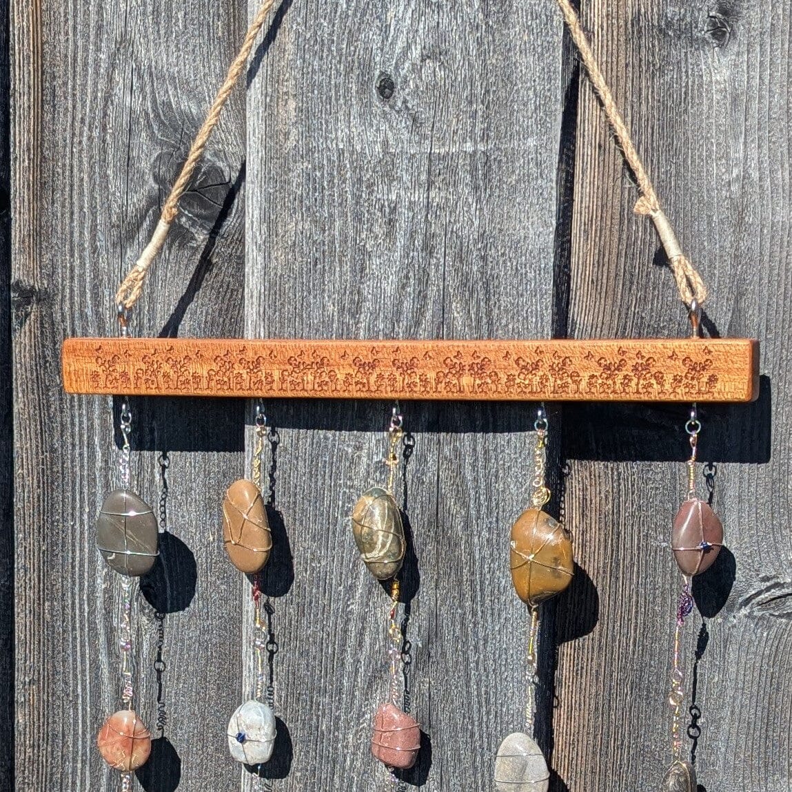 Rock Art Sun Catcher with flowers Rock Art 8th Line Creations