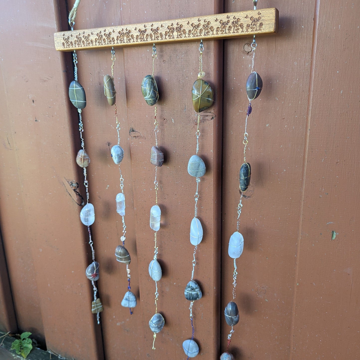 Rock Art Sun Catcher with flowers Rock Art 8th Line Creations
