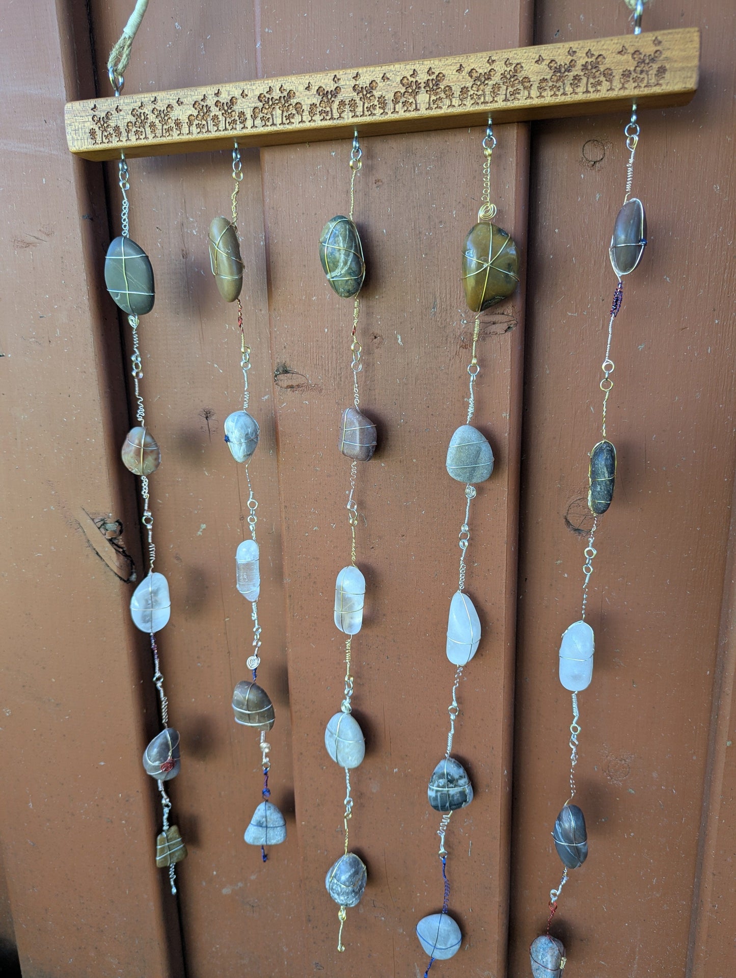 Rock Art Sun Catcher with flowers Rock Art 8th Line Creations