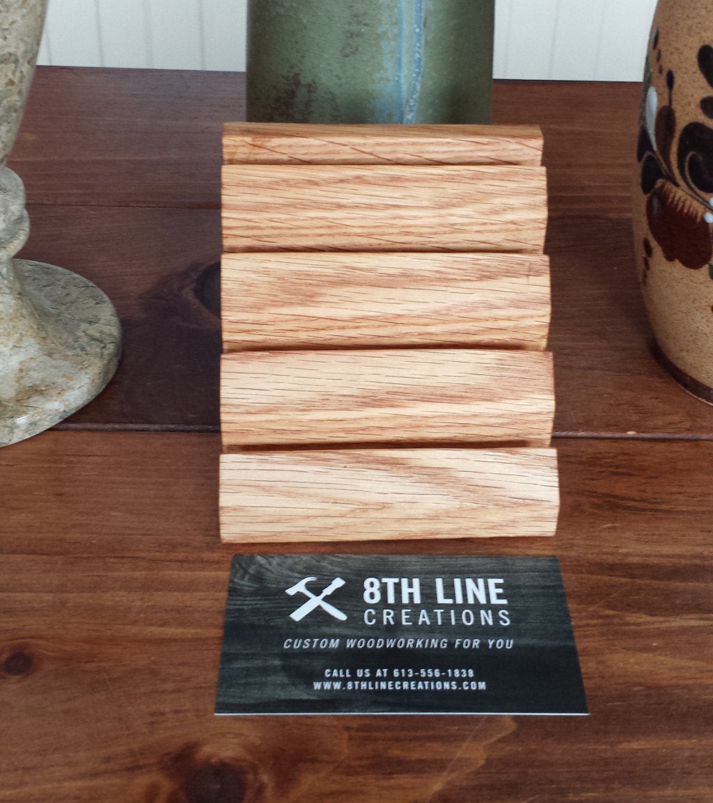 4 Card Business Card Display - Red Oak Business Card Holders 8th Line Creations