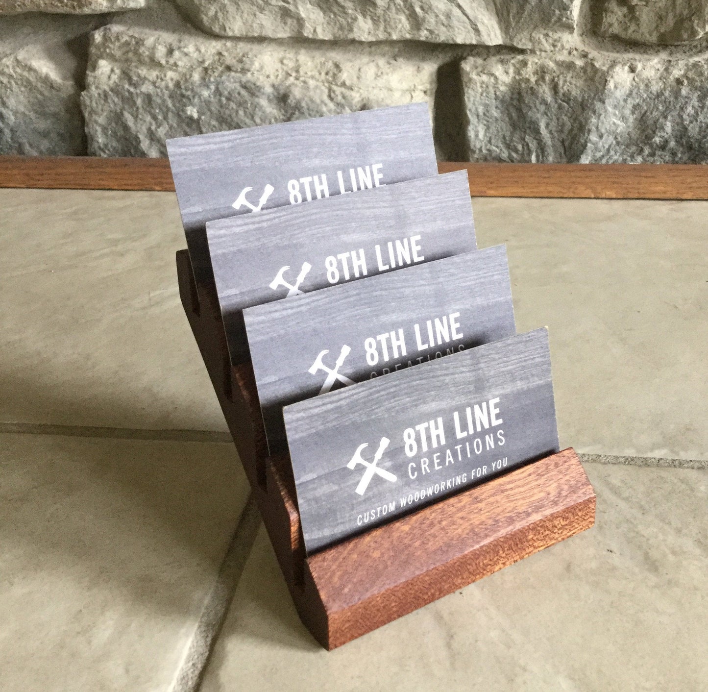 4 Card Business Card Holder - Sapele (Mahogany) Business Card Holders 8th Line Creations