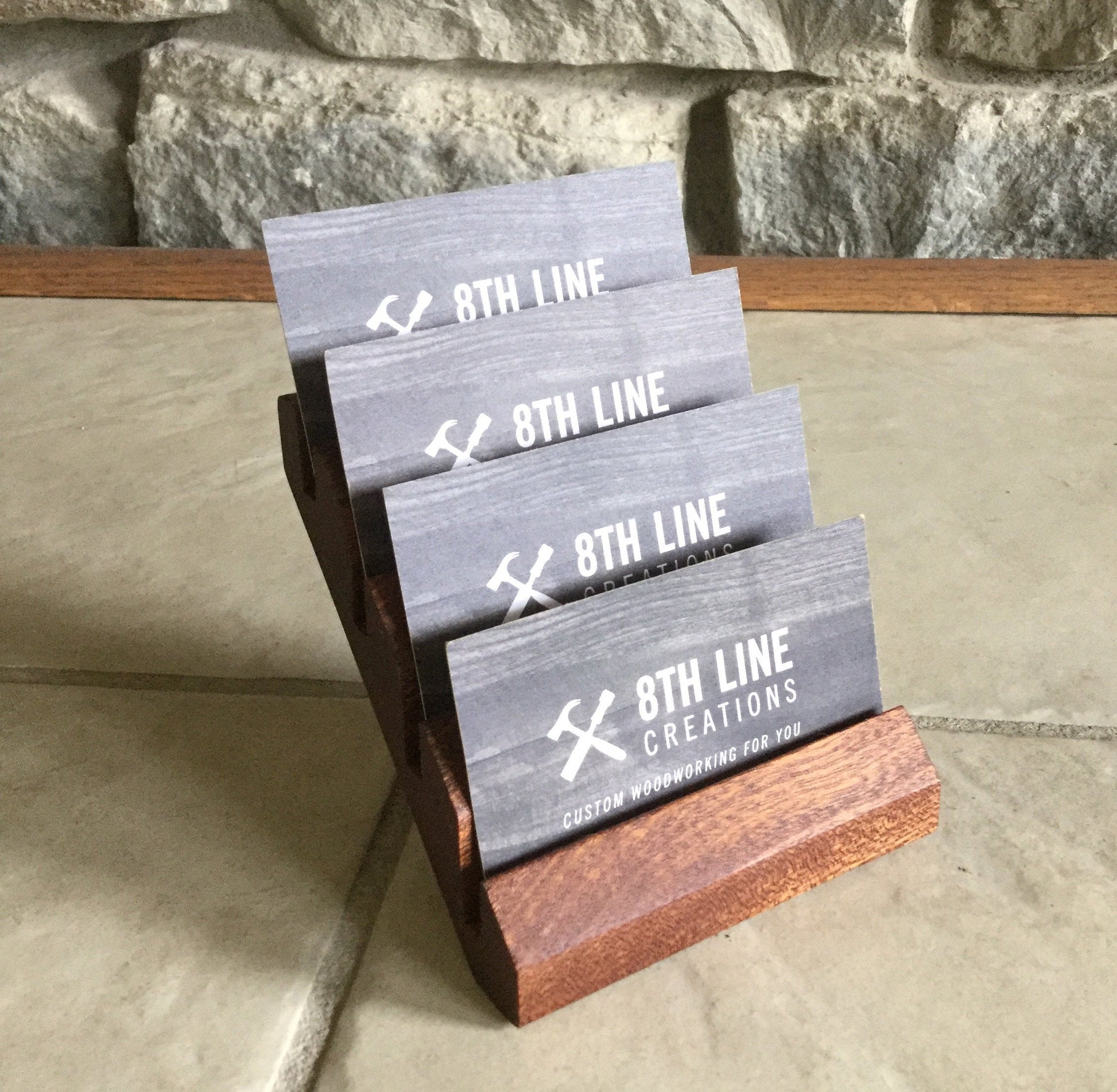 4 Card Business Card Holder - Sapele (Mahogany) Business Card Holders 8th Line Creations