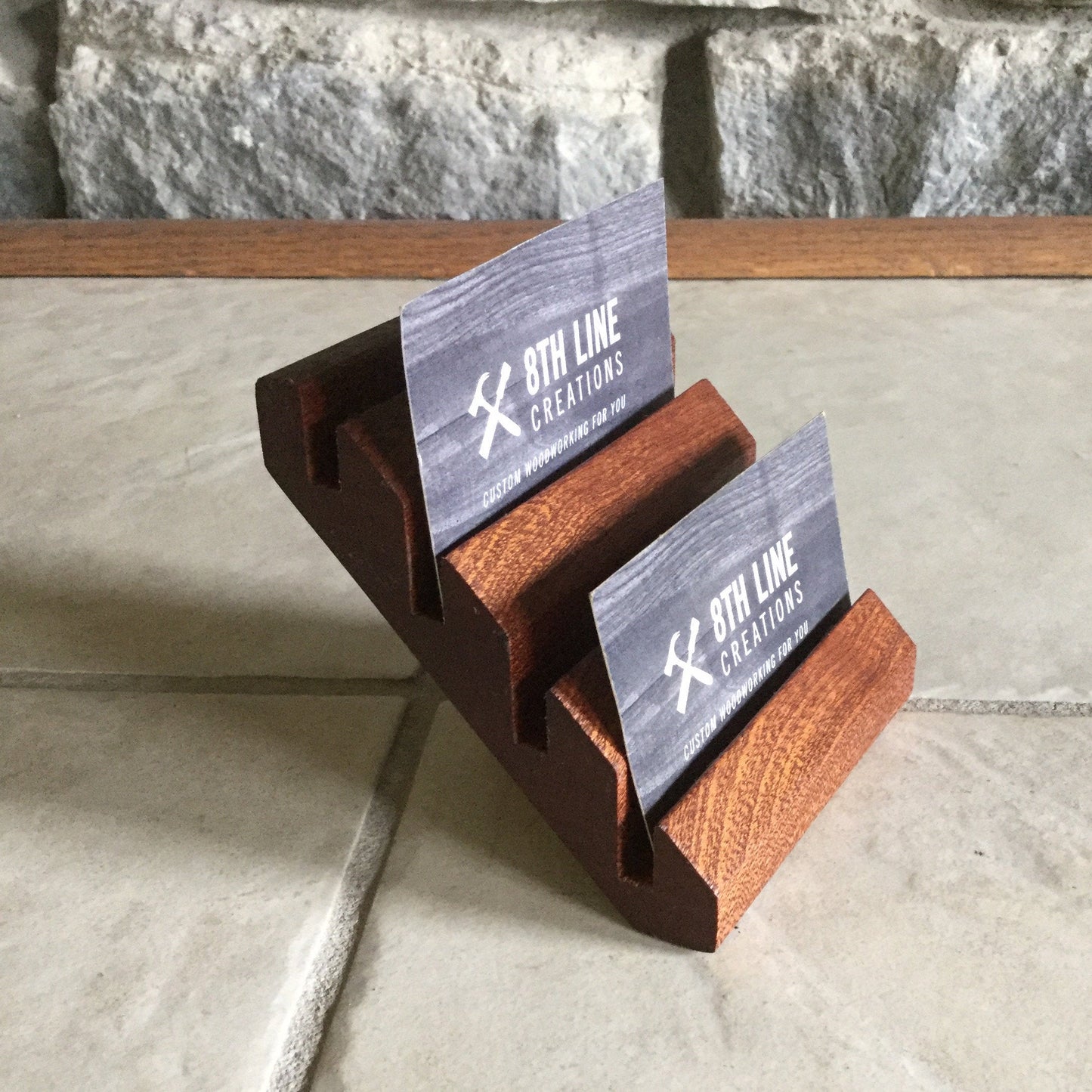 4 Card Business Card Holder - Sapele (Mahogany) Business Card Holders 8th Line Creations