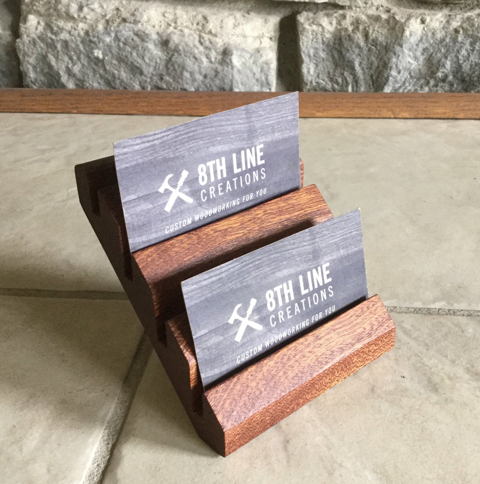 4 Card Business Card Holder - Sapele (Mahogany) Business Card Holders 8th Line Creations