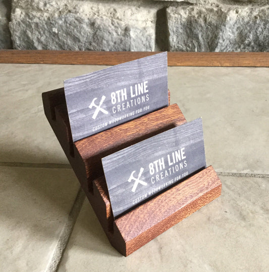 4 Card Business Card Holder - Sapele (Mahogany) Business Card Holders 8th Line Creations