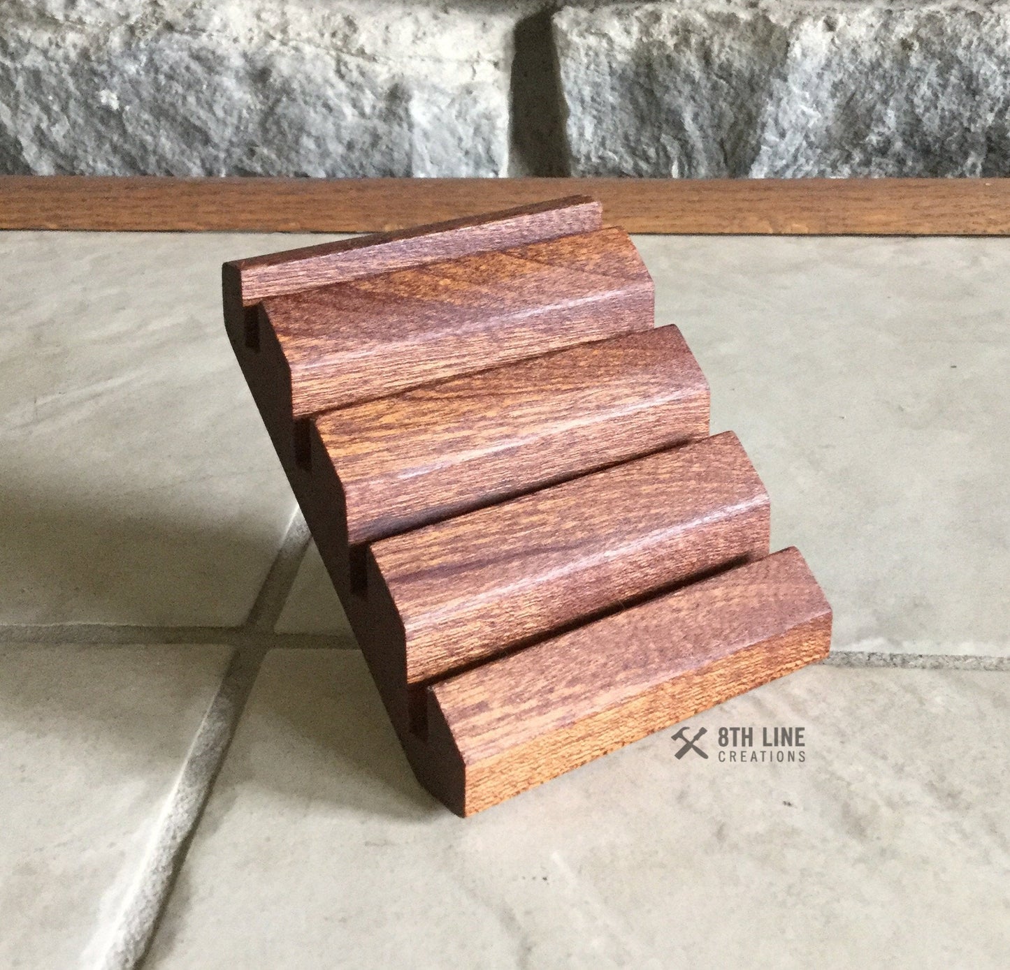 4 Card Business Card Holder - Sapele (Mahogany) Business Card Holders 8th Line Creations