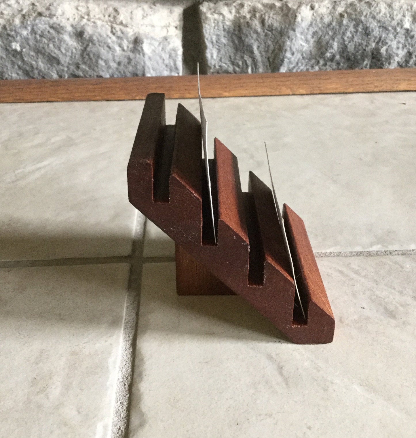 4 Card Business Card Holder - Sapele (Mahogany) Business Card Holders 8th Line Creations