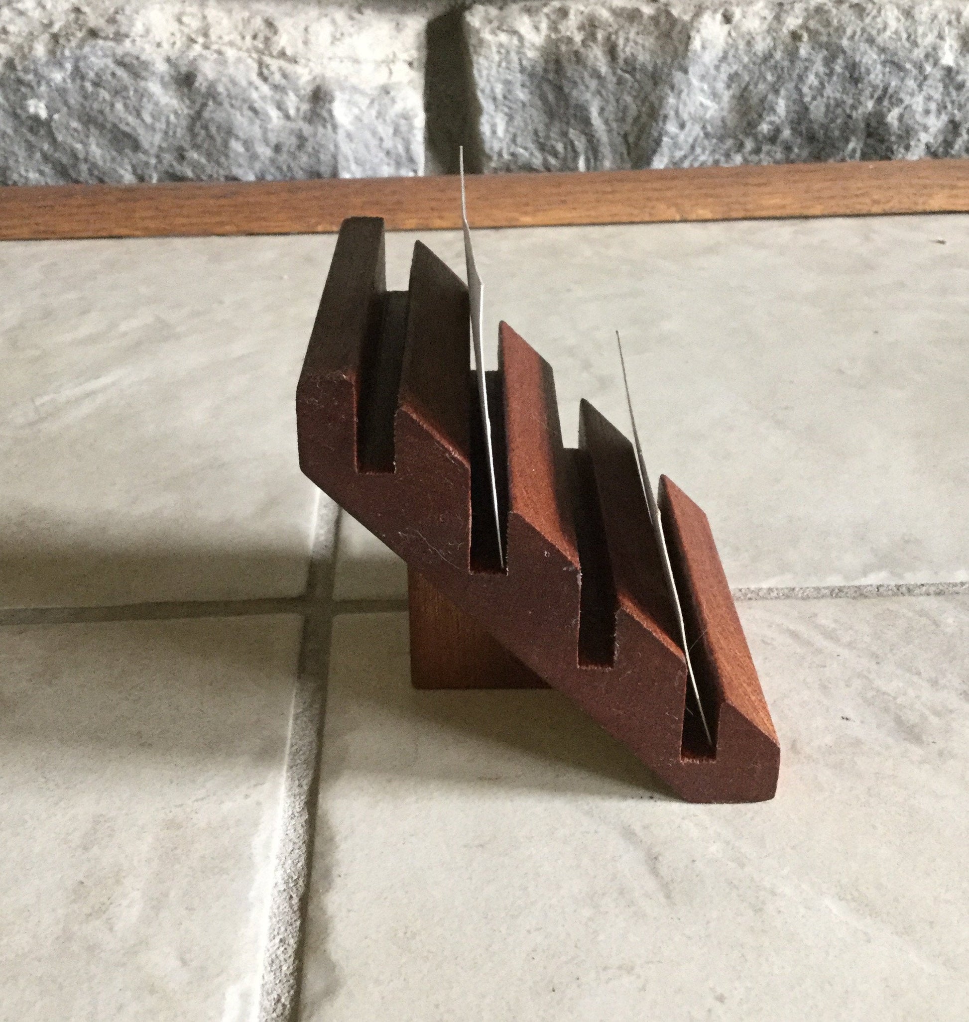 4 Card Business Card Holder - Sapele (Mahogany) Business Card Holders 8th Line Creations