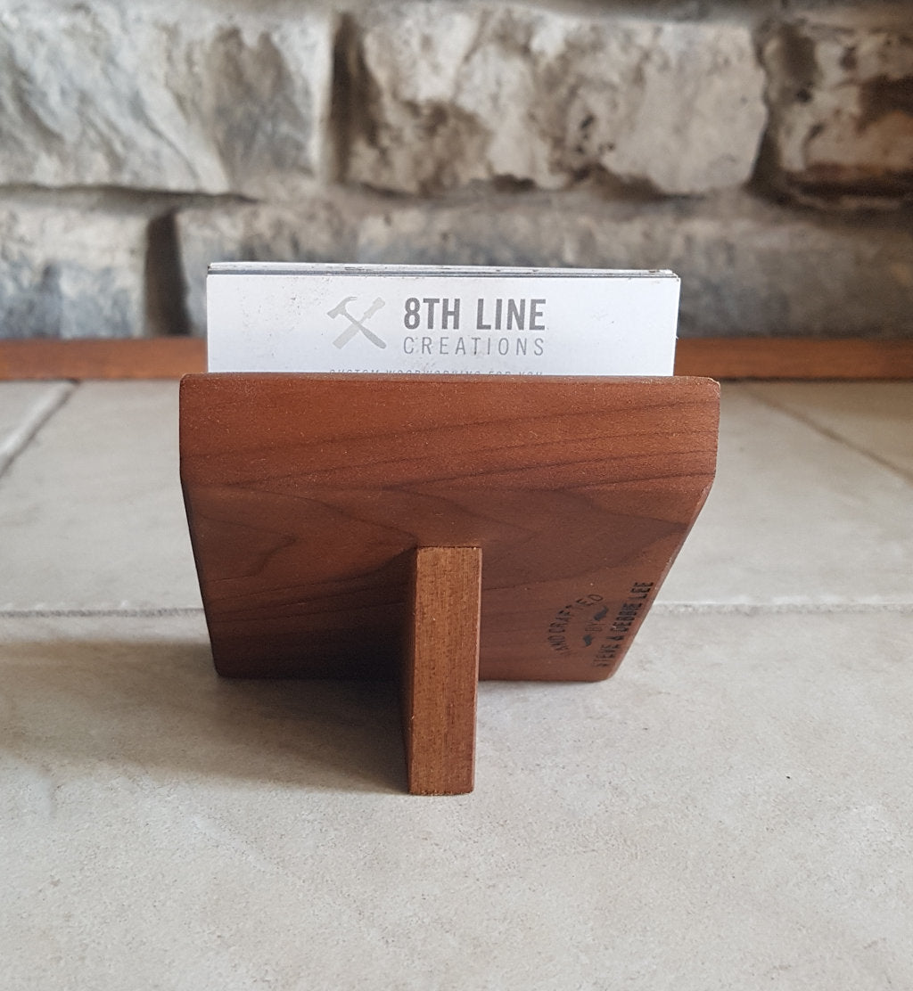 4 Card Business Card Holder - smoked poplar Business Card Holders 8th Line Creations