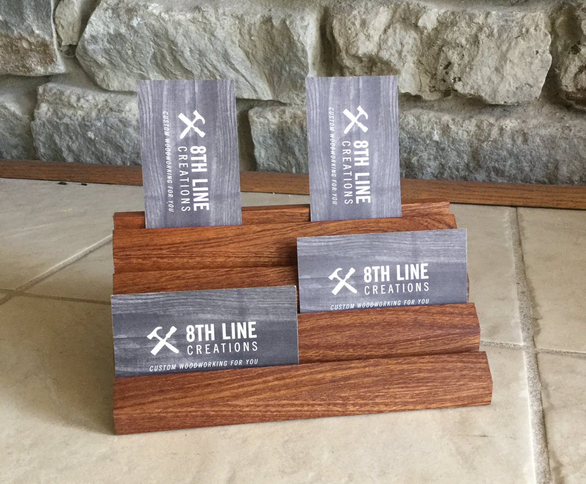 8 Card Business Card Holder - Made from Sapele (Mahogany) Business Card Holders 8th Line Creations