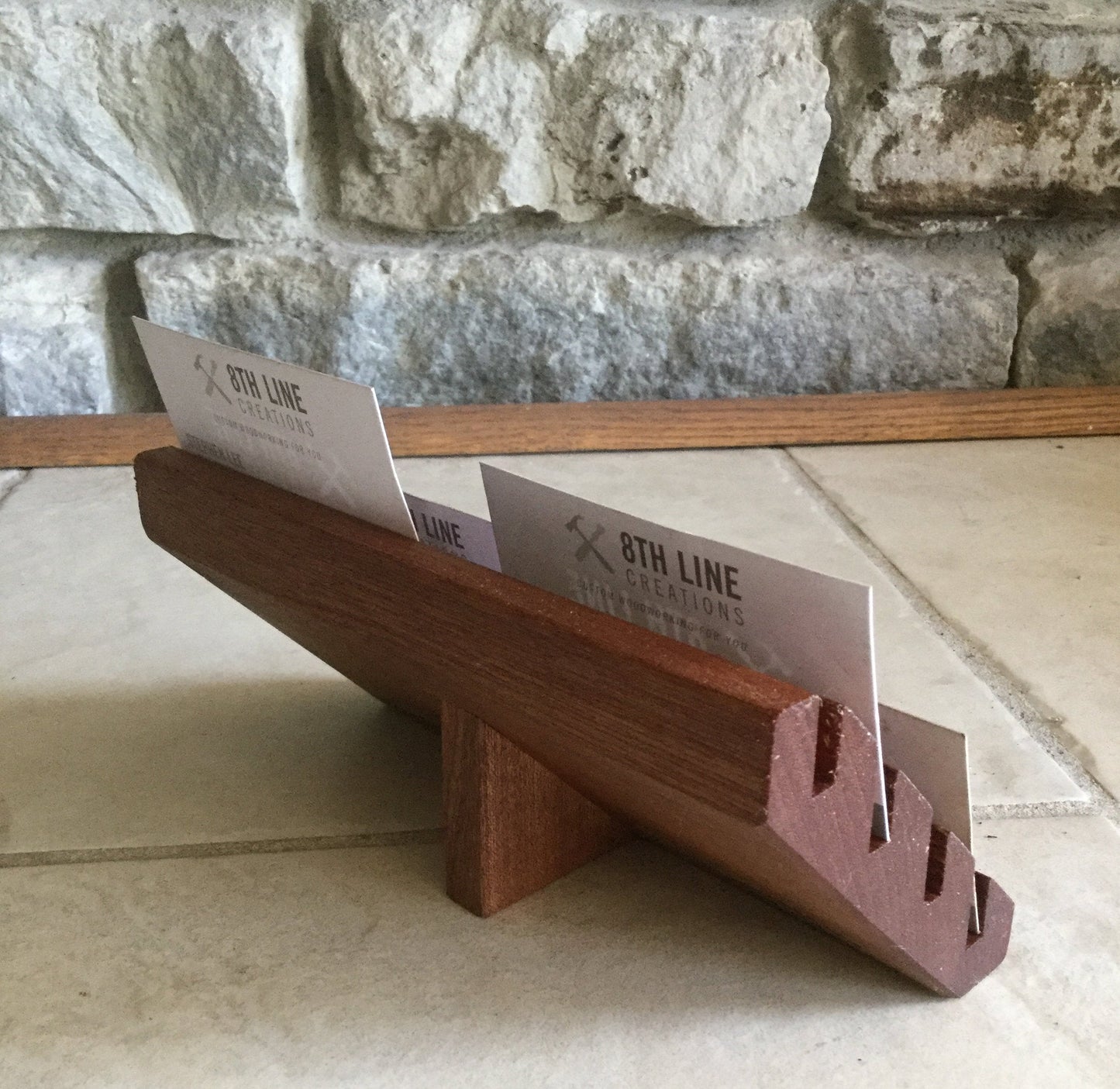 8 Card Business Card Holder - Made from Sapele (Mahogany) Business Card Holders 8th Line Creations
