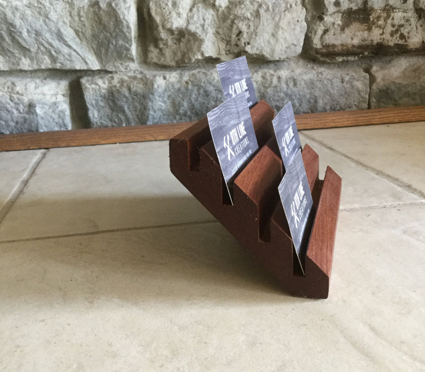 8 Card Business Card Holder - Made from Sapele (Mahogany) Business Card Holders 8th Line Creations