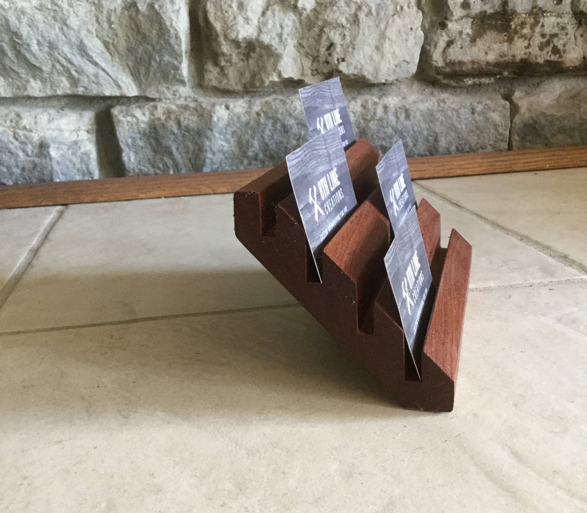 8 Card Business Card Holder - Made from Sapele (Mahogany) Business Card Holders 8th Line Creations