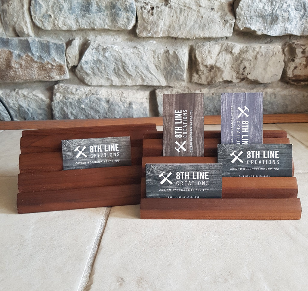 8 Card Business Card Holder - Smoked Poplar Business Card Holders 8th Line Creations