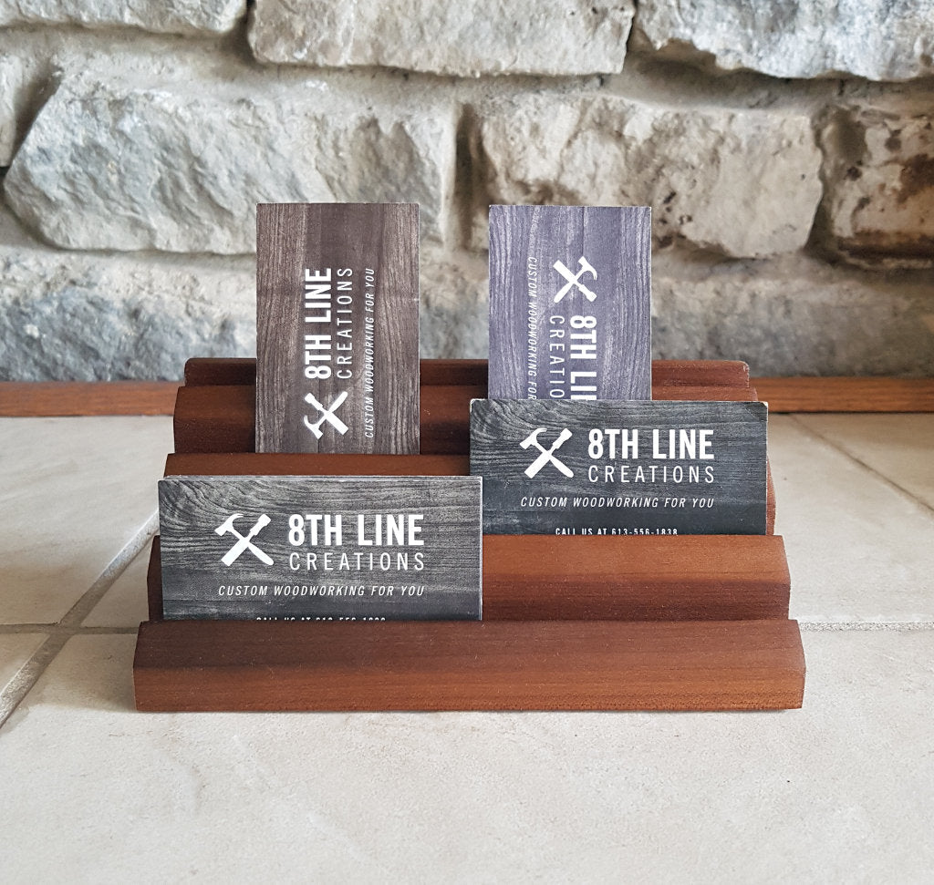 8 Card Business Card Holder - Smoked Poplar Business Card Holders 8th Line Creations
