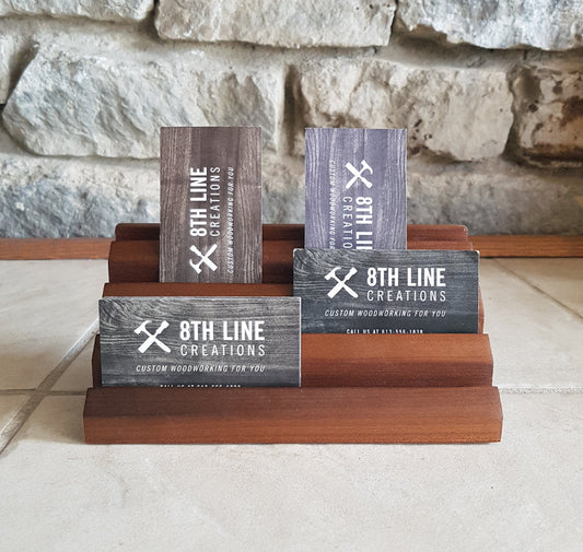 8 Card Business Card Holder - Smoked Poplar Business Card Holders 8th Line Creations