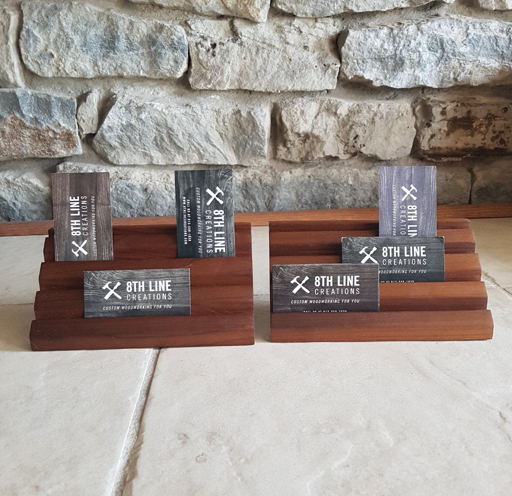 8 Card Business Card Holder - Smoked Poplar Business Card Holders 8th Line Creations