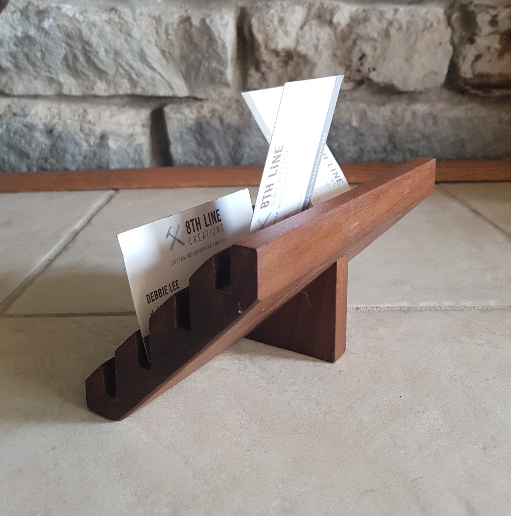 8 Card Business Card Holder - Smoked Poplar Business Card Holders 8th Line Creations