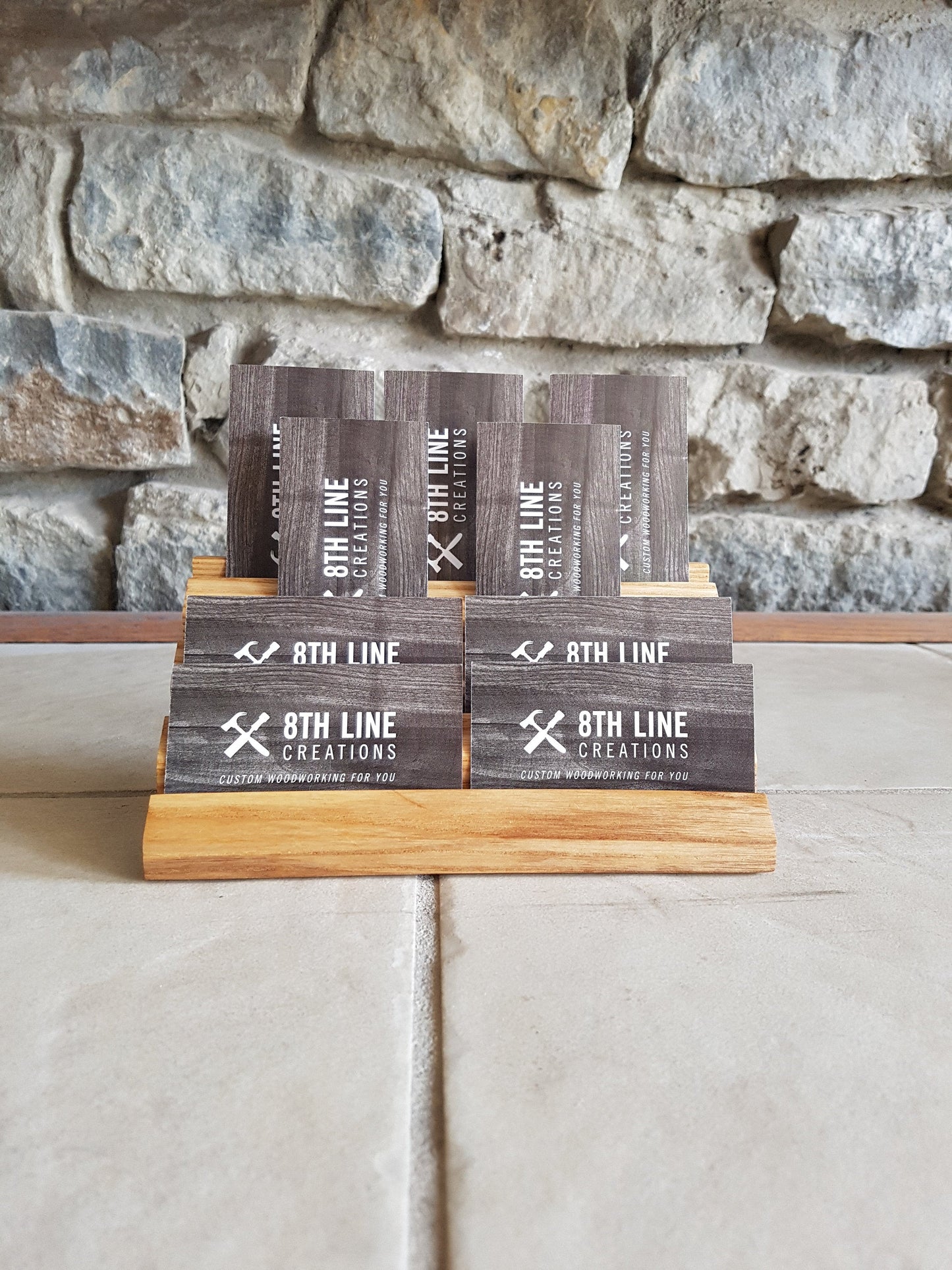 8 Card Gift / Business Card Display - Ash Business Card Holders 8th Line Creations