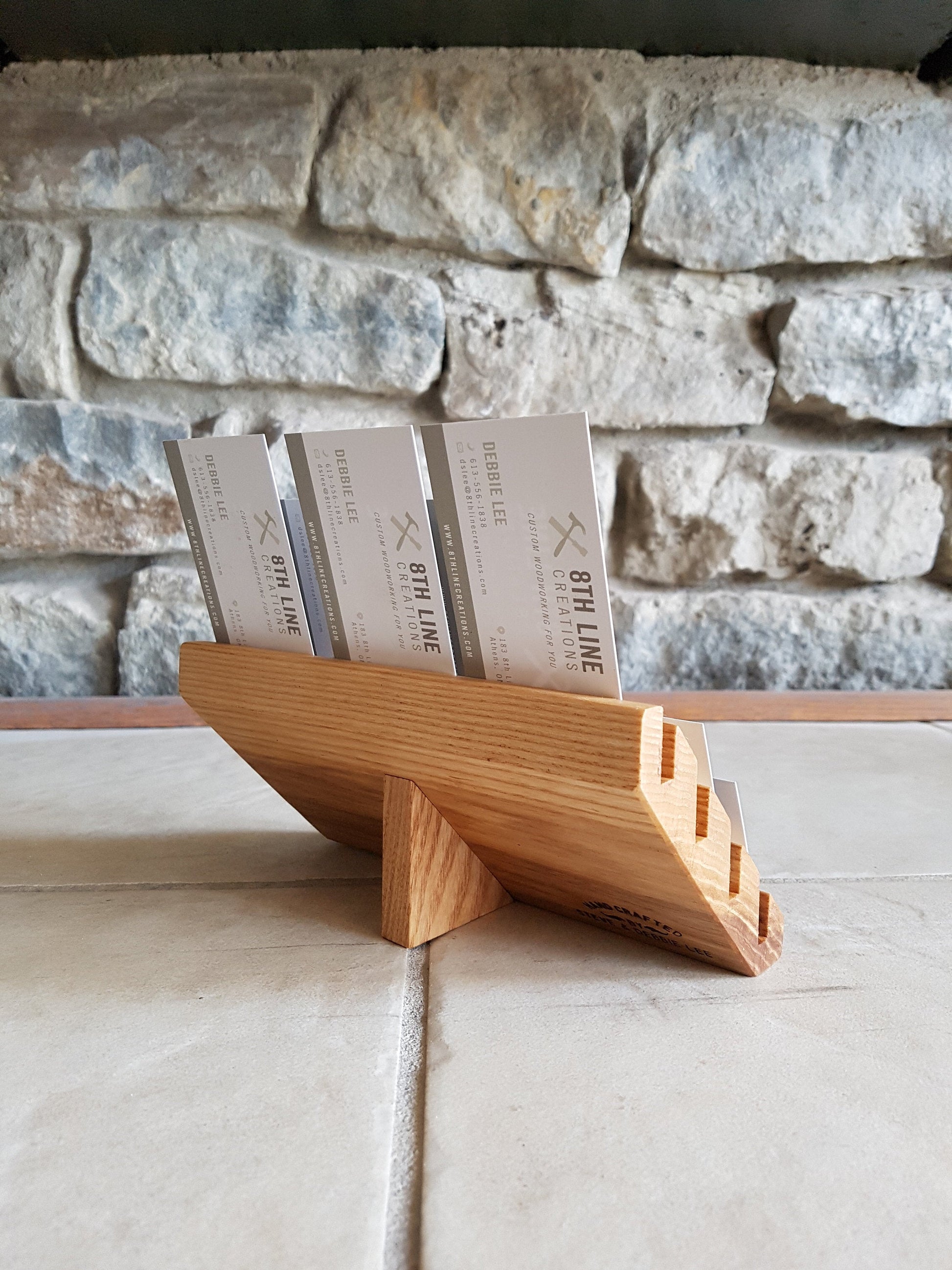 8 Card Gift / Business Card Display - Ash Business Card Holders 8th Line Creations