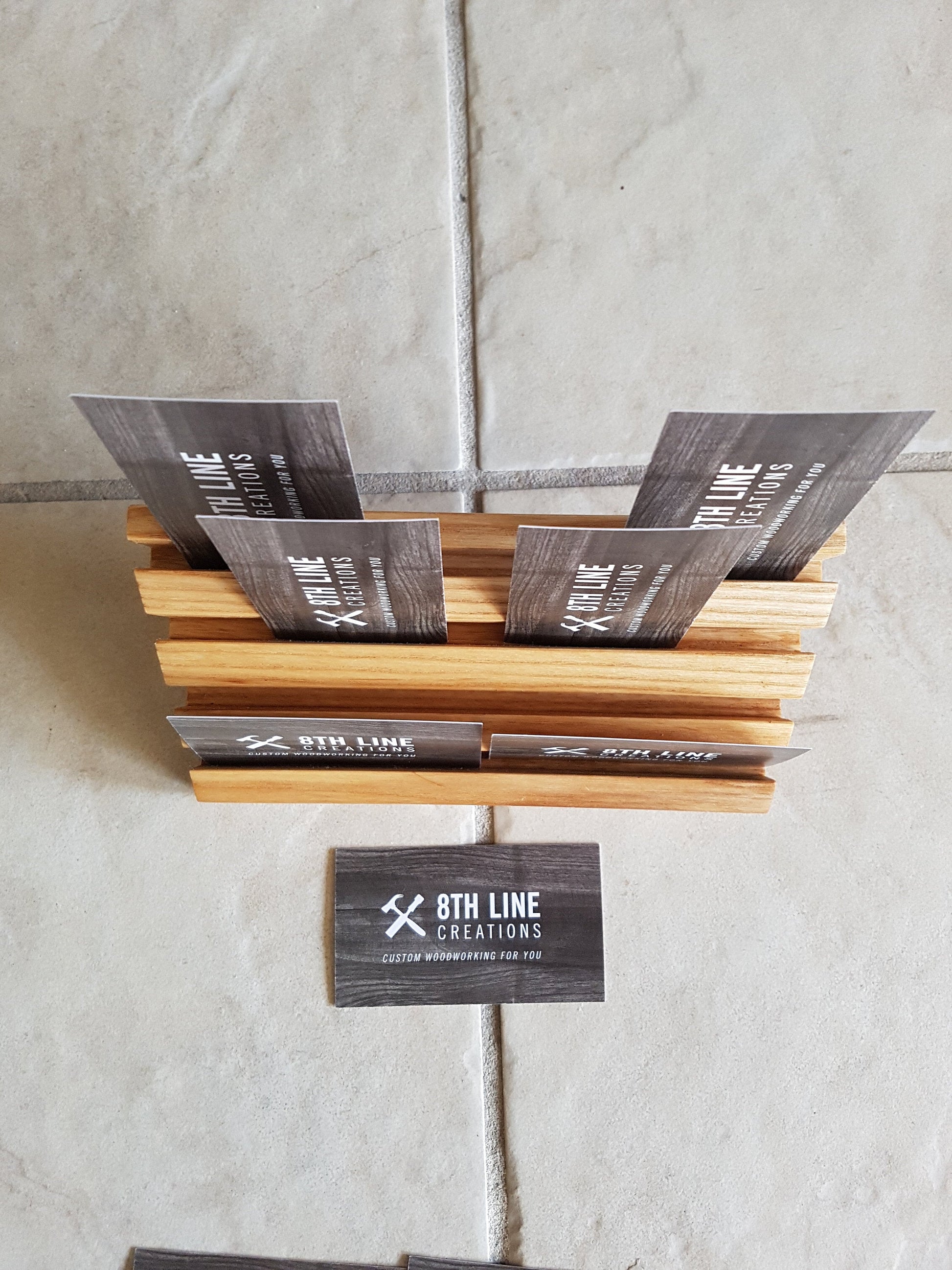 8 Card Gift / Business Card Display - Ash Business Card Holders 8th Line Creations