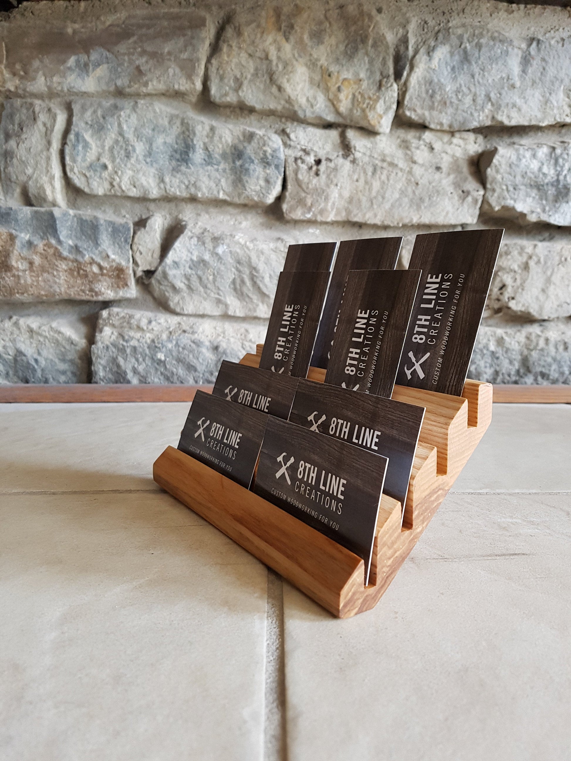 8 Card Gift / Business Card Display - Ash Business Card Holders 8th Line Creations