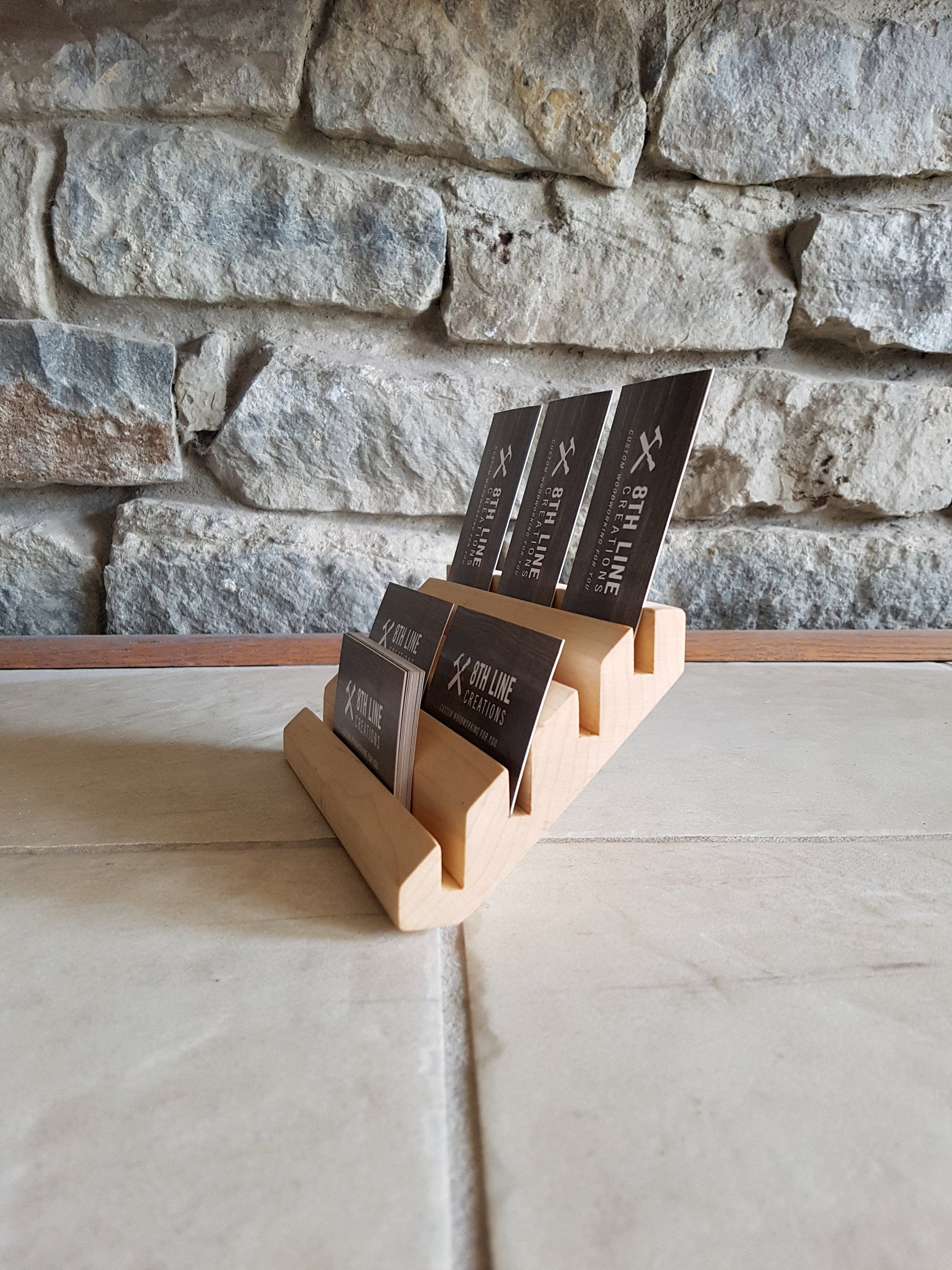 8 Card Wood Business Card Holder - Maple Business Card Holders 8th Line Creations