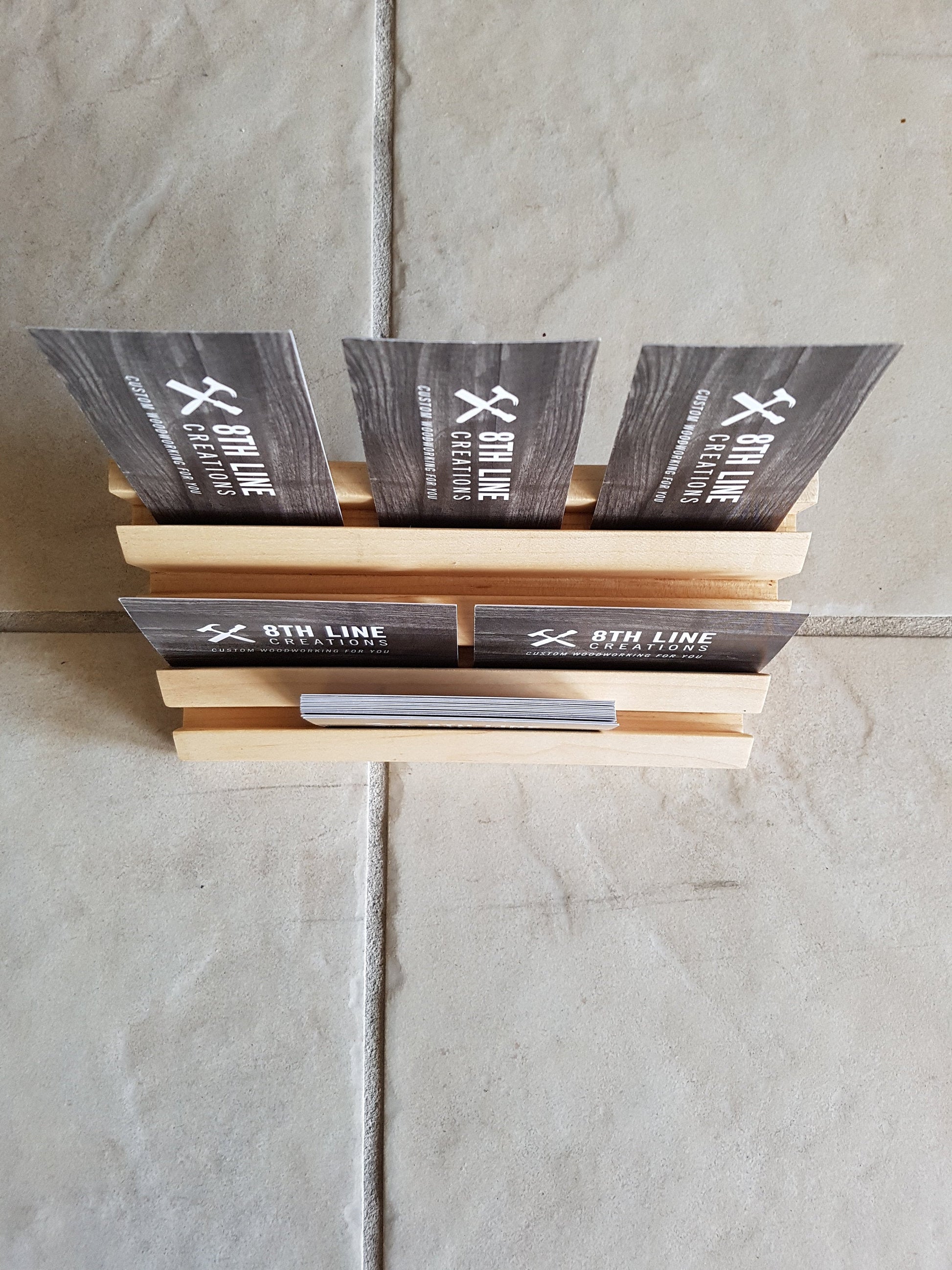 8 Card Wood Business Card Holder - Maple Business Card Holders 8th Line Creations