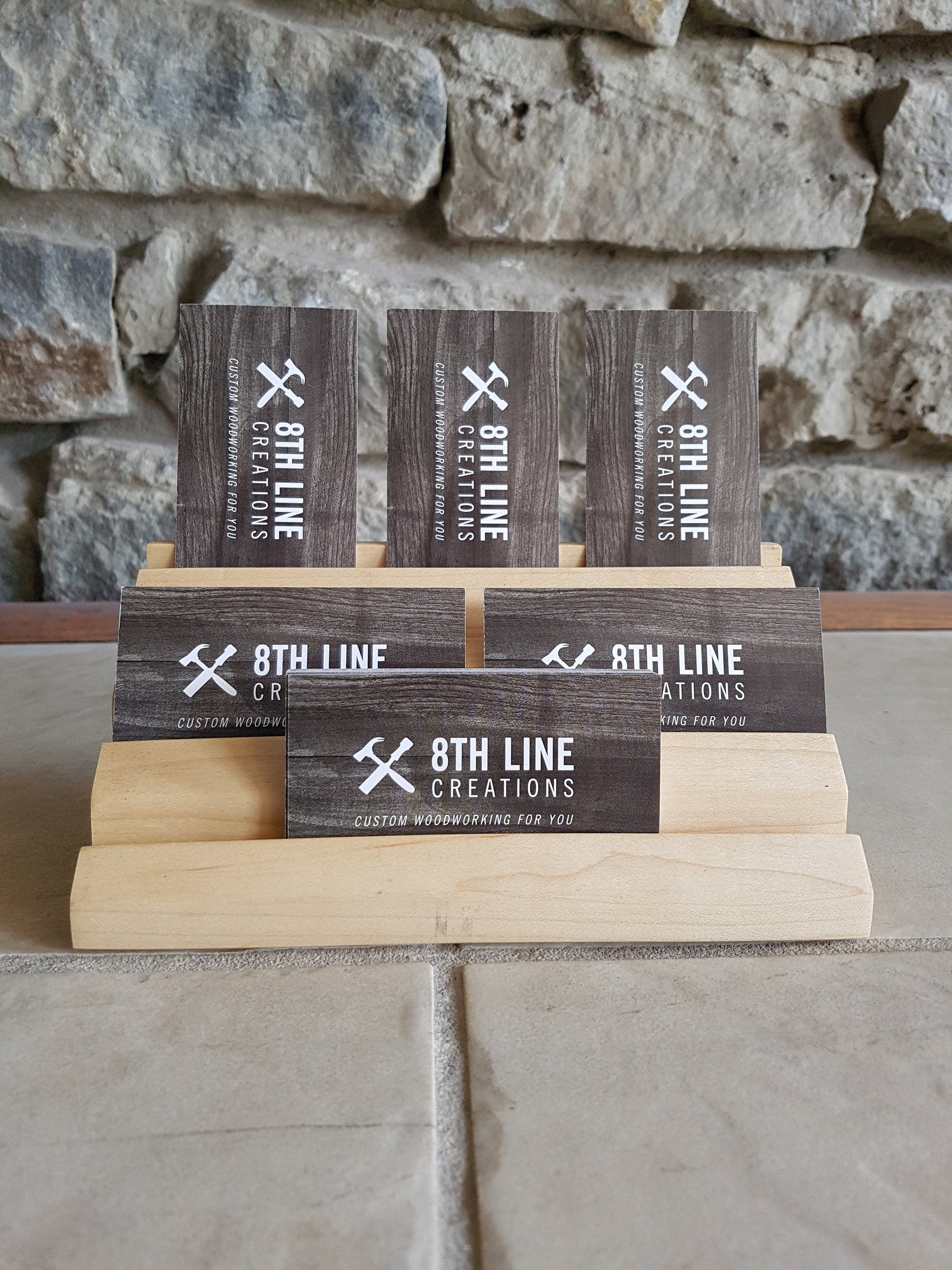 8 Card Wood Business Card Holder - Maple Business Card Holders 8th Line Creations