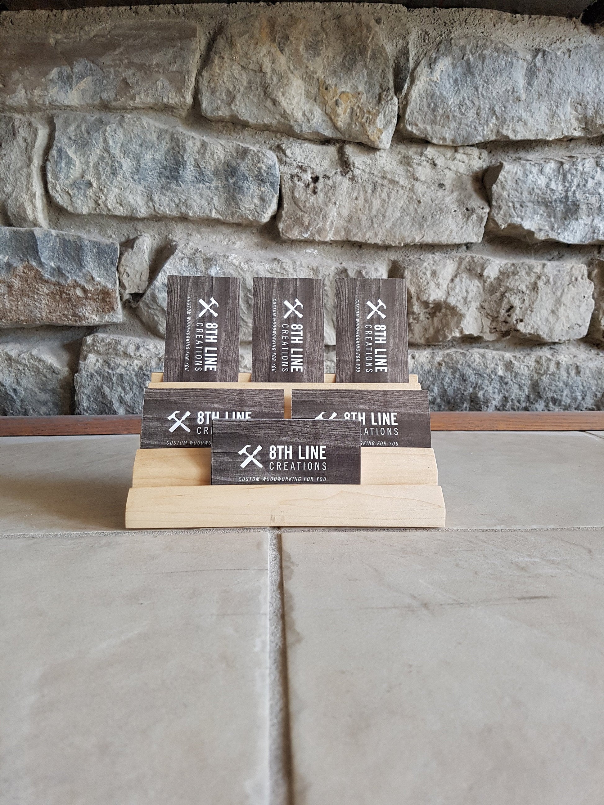 8 Card Wood Business Card Holder - Maple Business Card Holders 8th Line Creations