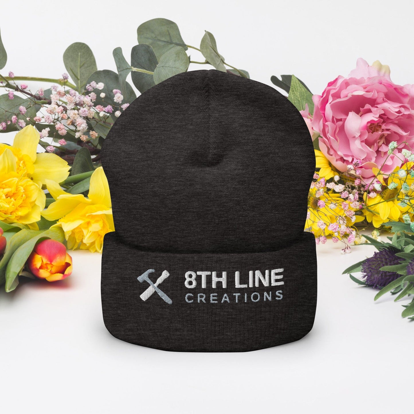 8th Line Cuffed Beanie 8th Line Creations Dark Grey