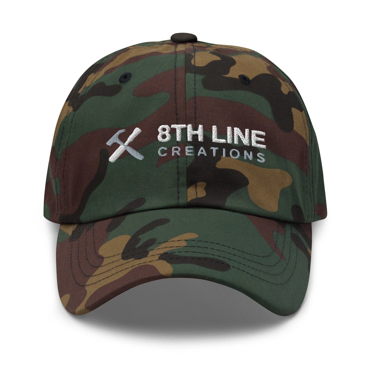 8th Line Dad hat 8th Line Creations Green Camo