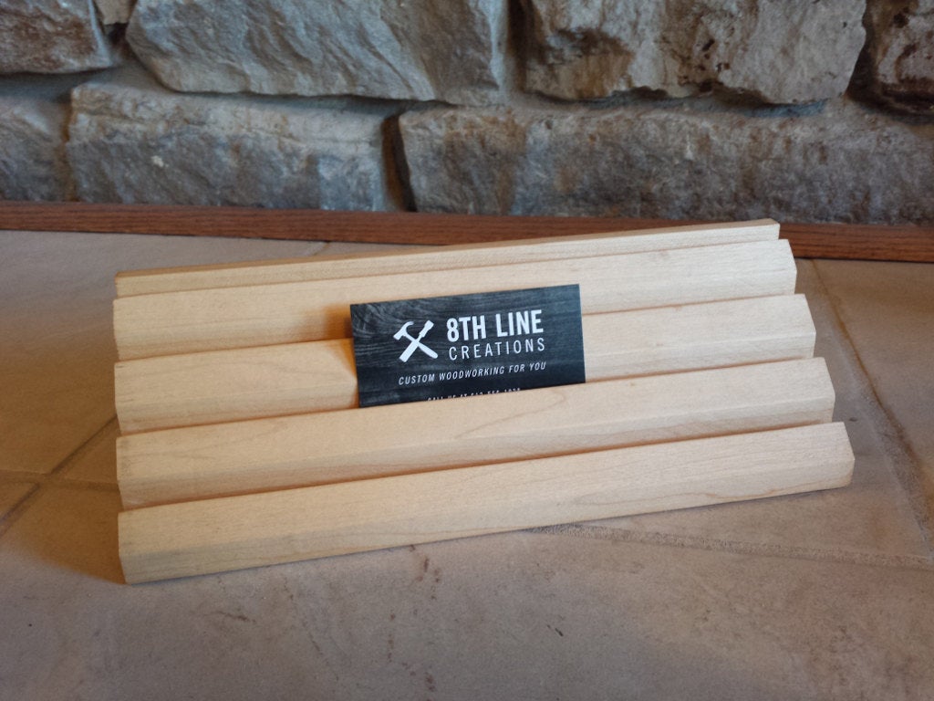 Business Card Display - 12 Cards - Maple Business Card Stands 8th Line Creations