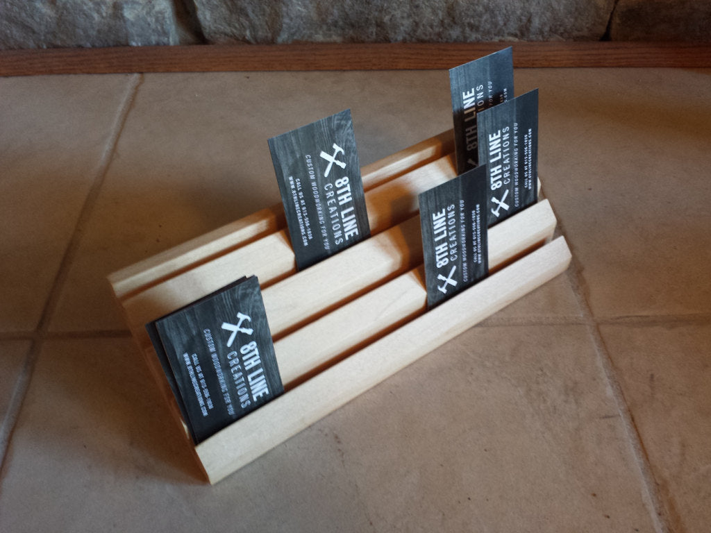 Business Card Display - 12 Cards - Maple Business Card Stands 8th Line Creations