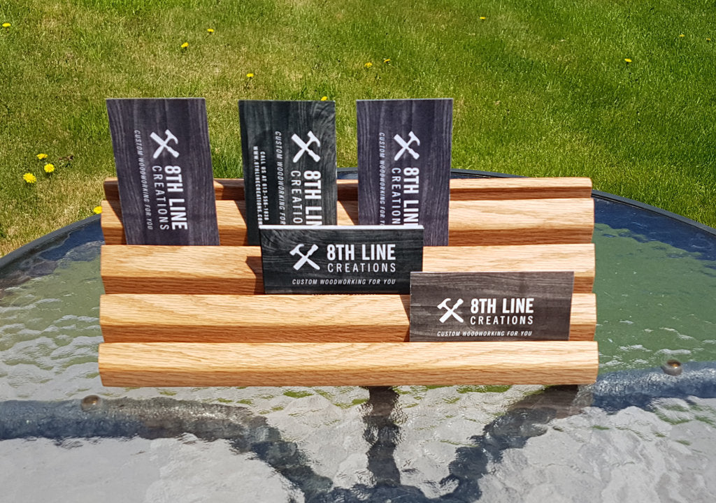 Business Card Display - 12 Cards - Maple Business Card Stands 8th Line Creations