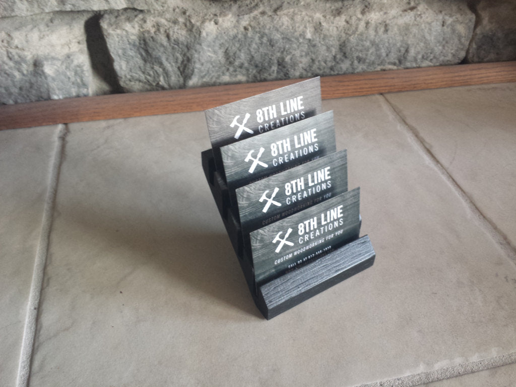 Business Card Display - Black - 4 Card Business Card Holders 8th Line Creations