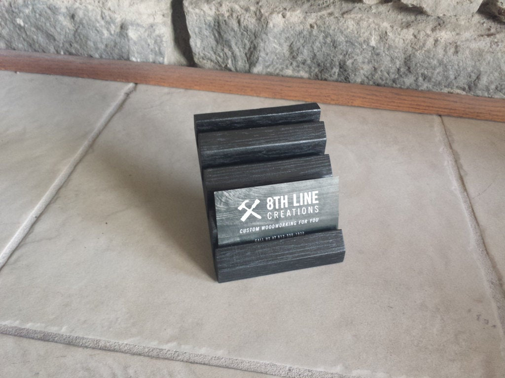 Business Card Display - Black - 4 Card Business Card Holders 8th Line Creations