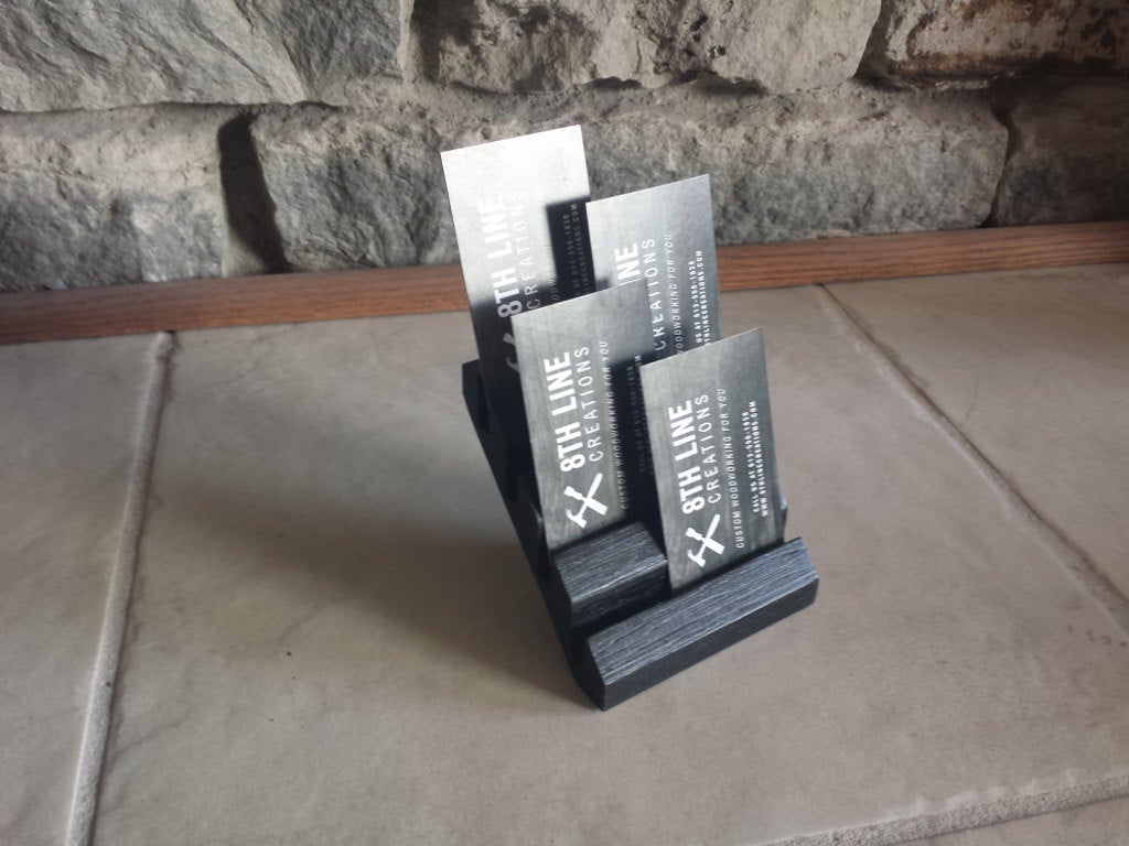 Business Card Display - Black - 4 Card Business Card Holders 8th Line Creations