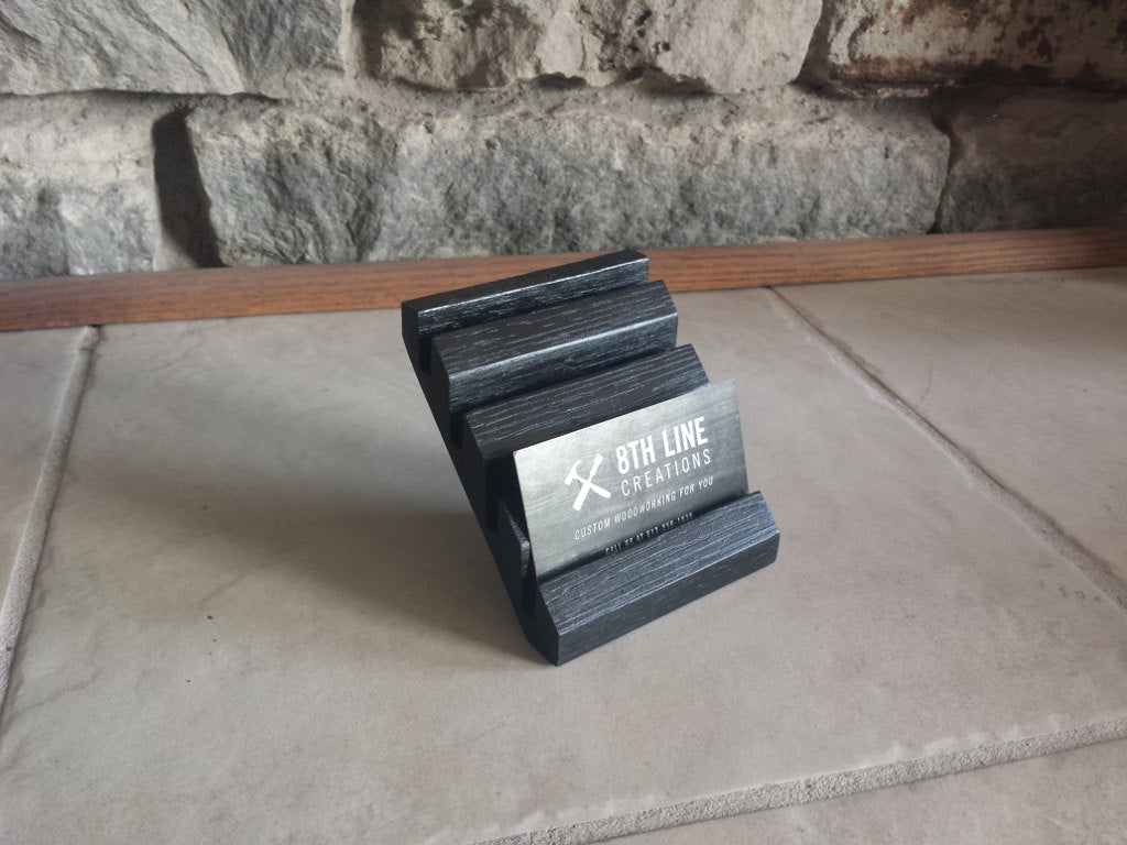 Business Card Display - Black - 4 Card Business Card Holders 8th Line Creations