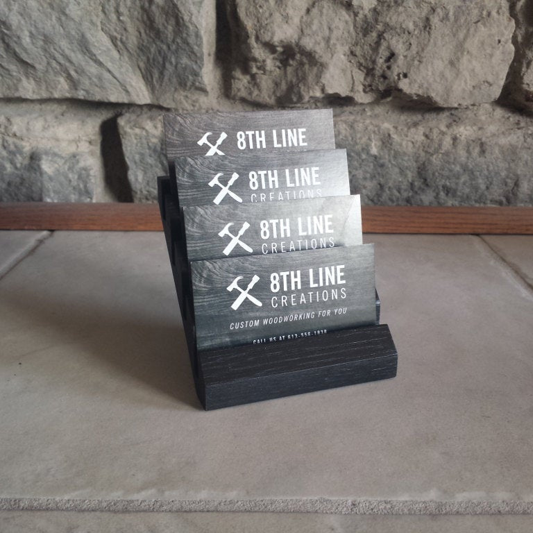Business Card Display - Black - 4 Card Business Card Holders 8th Line Creations