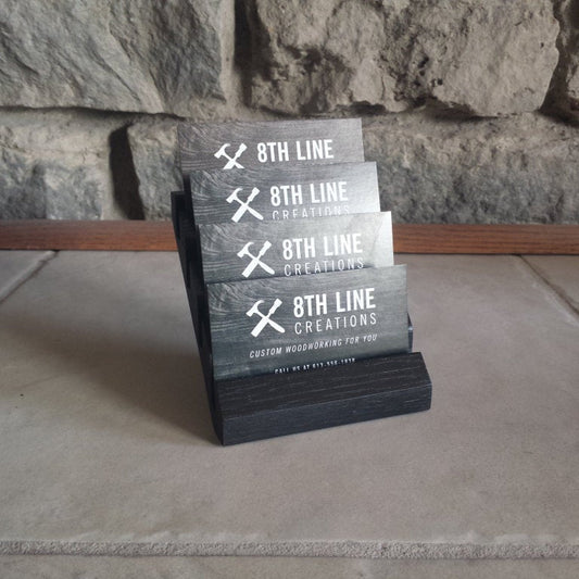 Business Card Display - Black - 4 Card Business Card Holders 8th Line Creations