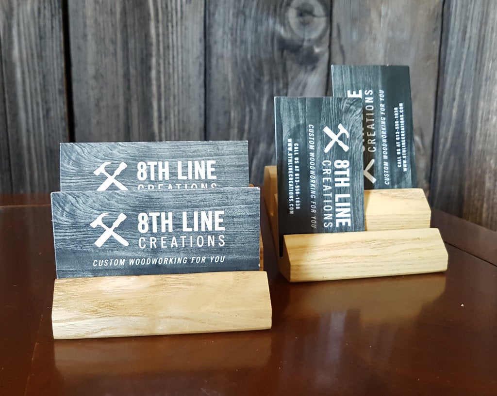 Business Card Display - set of 2 - Ash Business Card Stands 8th Line Creations