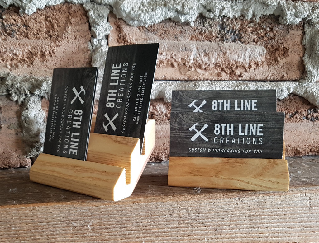 Business Card Display - set of 2 - Ash Business Card Stands 8th Line Creations