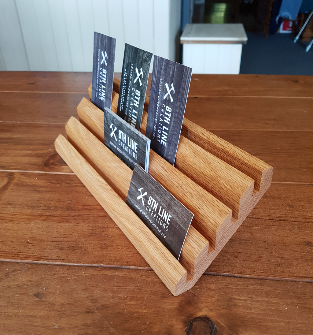 Business Card Holder - 12 Card - Red Oak Business Card Holders 8th Line Creations