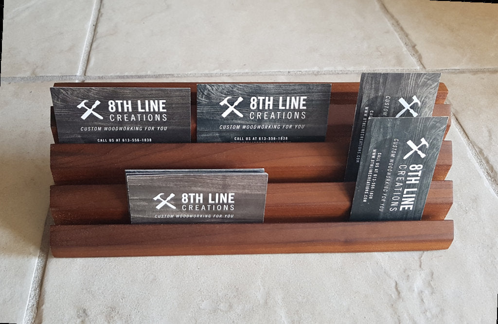 Business Card Holder - 12 Card - Smoked Poplar Business Card Holders 8th Line Creations