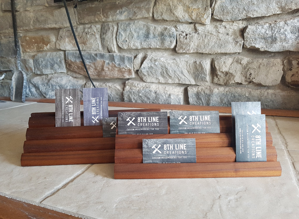 Business Card Holder - 12 Card - Smoked Poplar Business Card Holders 8th Line Creations
