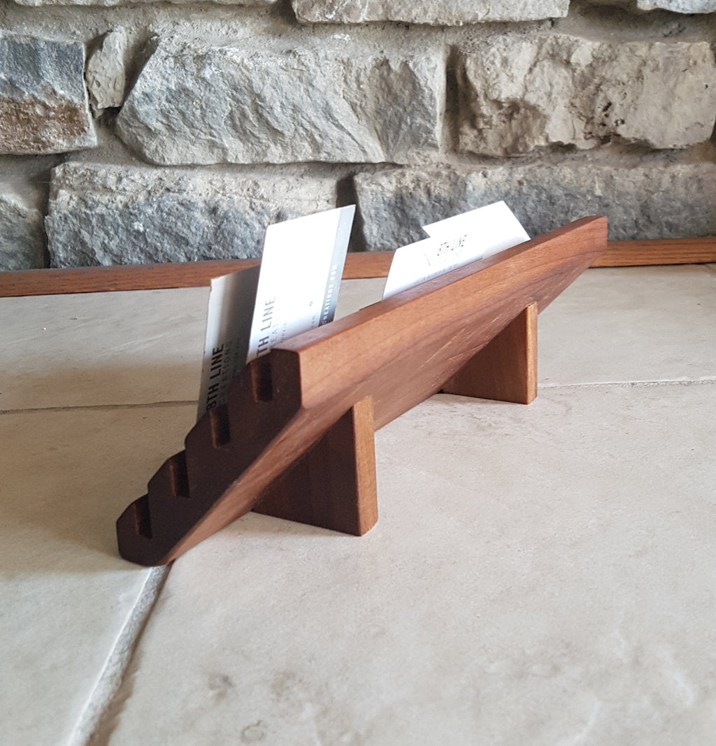 Business Card Holder - 12 Card - Smoked Poplar Business Card Holders 8th Line Creations