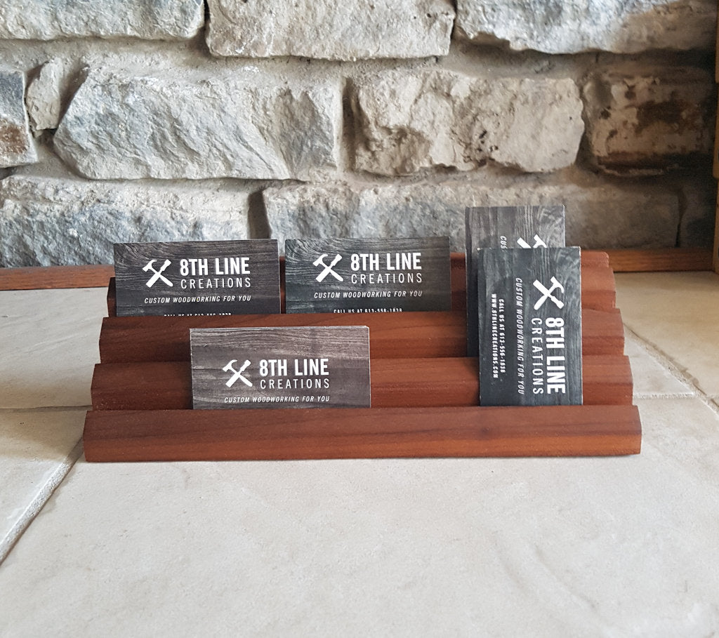 Business Card Holder - 12 Card - Smoked Poplar Business Card Holders 8th Line Creations