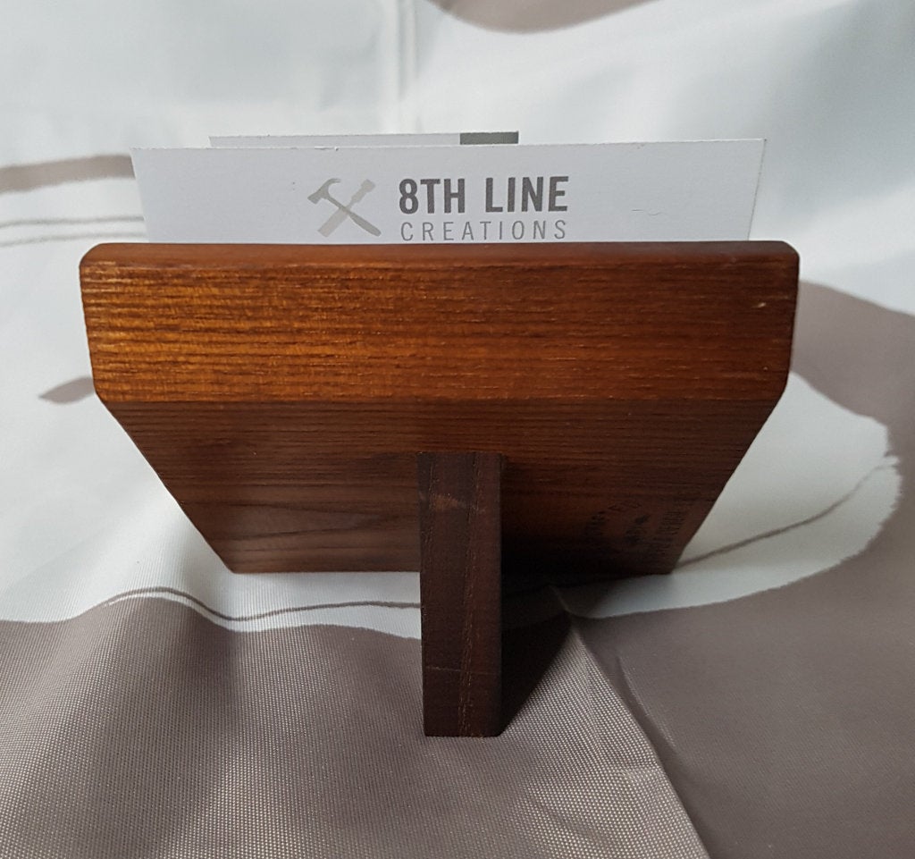 Business Card Holder - 4 Card - Smoked Ash Business Card Stands 8th Line Creations